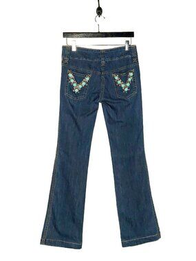 Dolce & Gabbana Vintage Blue Turquoise Stone Embellished Pockets Jeans